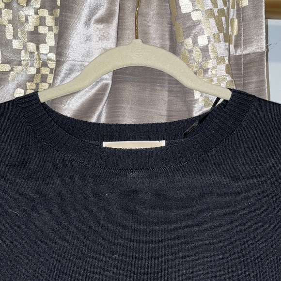 MK: black designer sweater with suede wrist bow - Picture 4 of 8